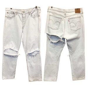 Levi’s Wedgie Straight W32 (US 14/15) Women’s Jeans Distressed Light Wash